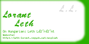 lorant leth business card